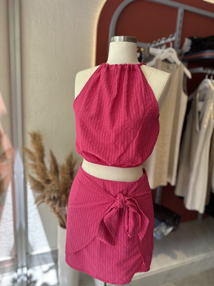 BAĞLAMA DETAYLI PEMBE BLUZ