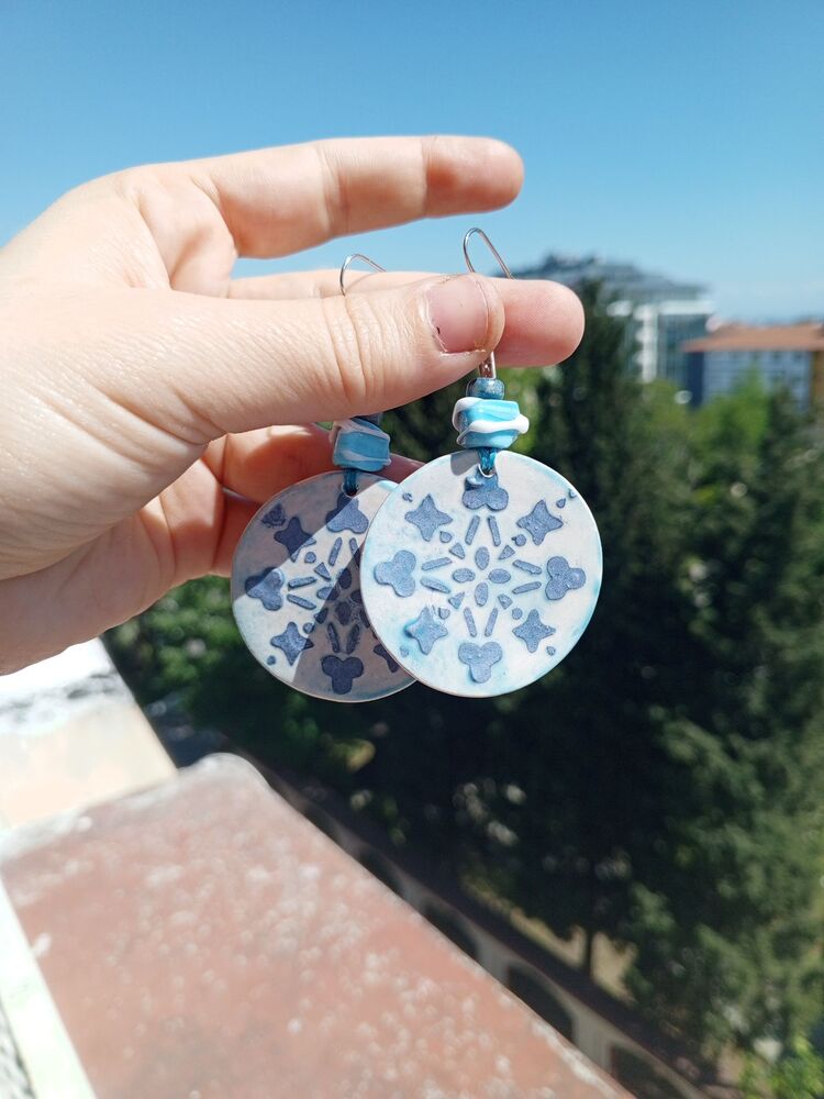 seramik mandala küpe