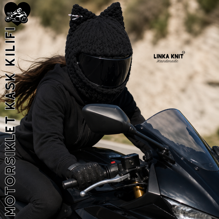 Kara Kedi Motorsiklet Kask Kılıfı,Eğlenceli Kask Koruyucu,Motor Kaskı Üzerine