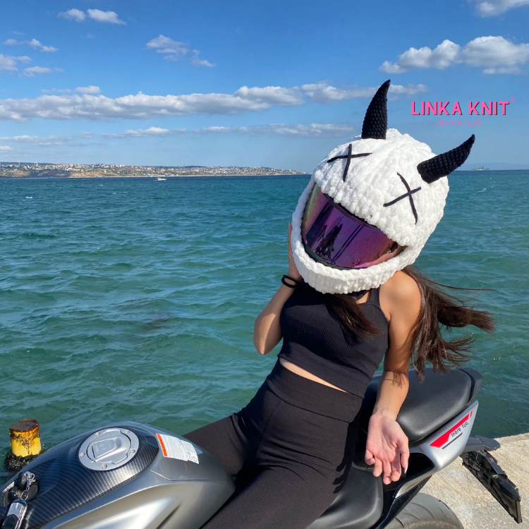 XX Şeytan Motorsiklet Kask Kılıfı,Eğlenceli Kask Koruyucu,Motor Kaskı Üzerine