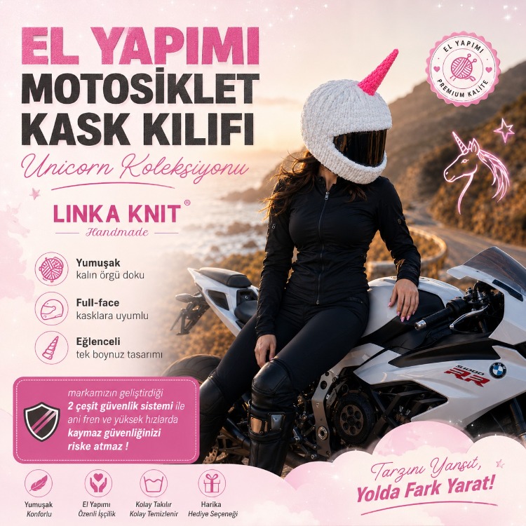 Pembe Unicorn Motorsiklet Kask Kılıfı,Eğlenceli Kask Koruyucu,Motor Kaskı Üzerine