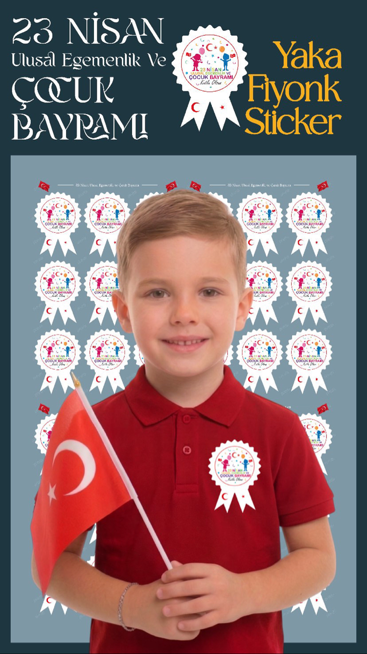 23 Nisan Fiyonk Yaka Sticker