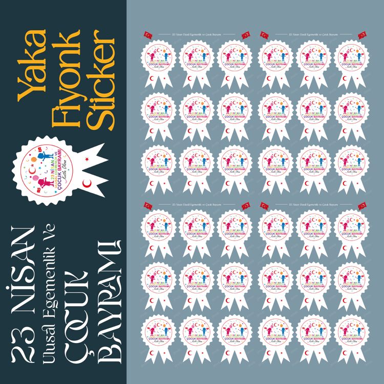 23 Nisan Fiyonk Yaka Sticker