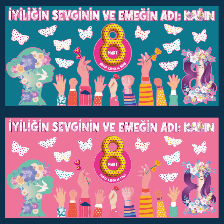 8 Mart Dünya Kadınlar Günü Pano Seti – "Emek ve Sevgi" Temalı