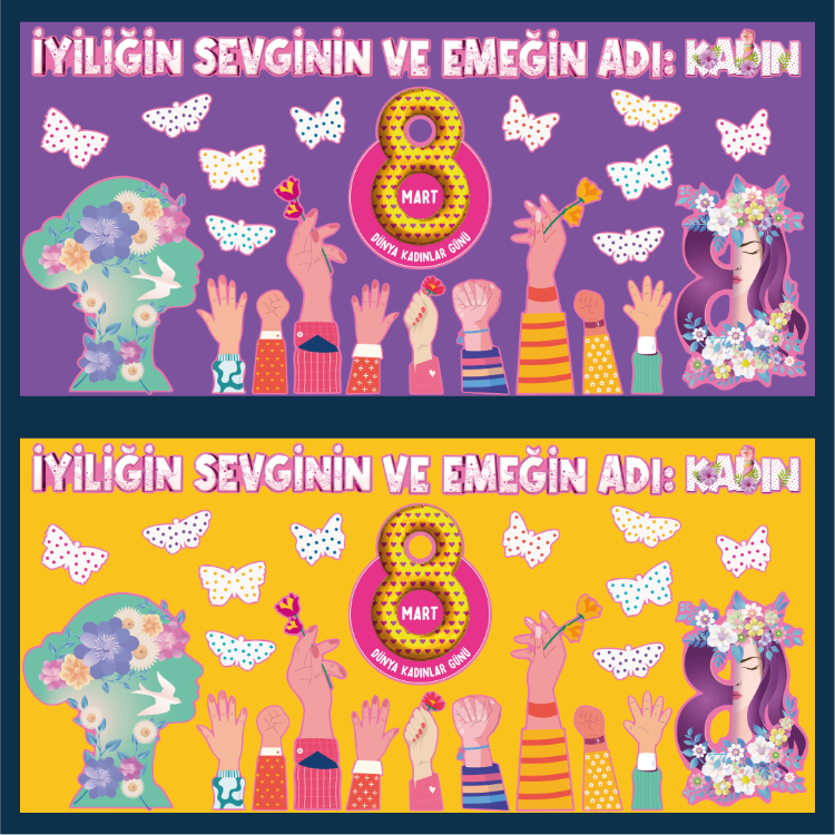 8 Mart Dünya Kadınlar Günü Pano Seti – "Emek ve Sevgi" Temalı