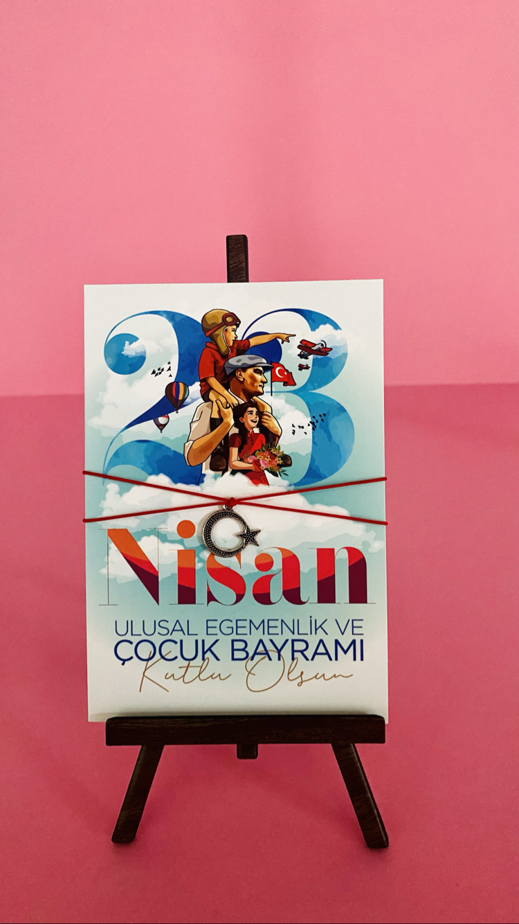 23 Nisan Bileklik Kart-Metal Ay Yıldız