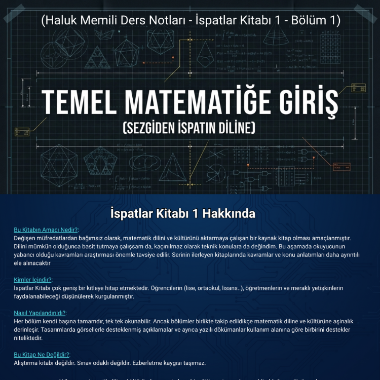 Temel Matematiğe Giriş - İspatlar Kitabı 1 - Bölüm 1 (Dijital Ürün)