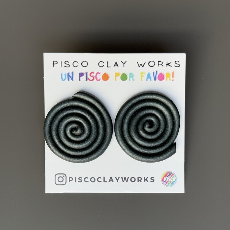 Mother Earth Pachamama Studs - Metallic Antrasit