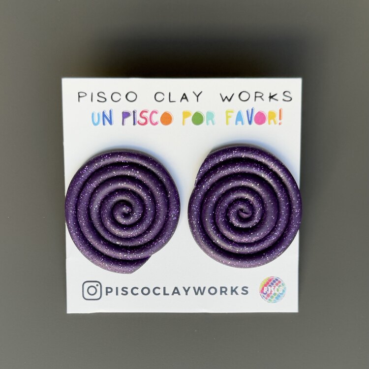 Mother Earth Pachamama Studs - Glitter Purple