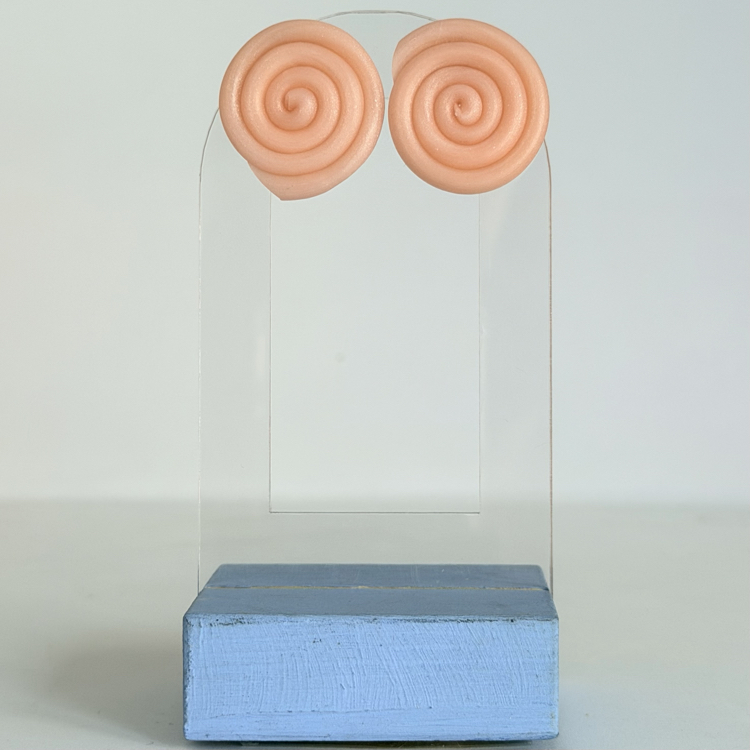 Mother Earth Pachamama Studs - Pearl Rose