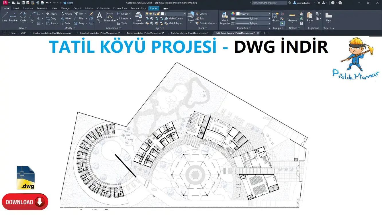 Tatil Köyü Projesi Kat Planları (Premium) – DWG İndir