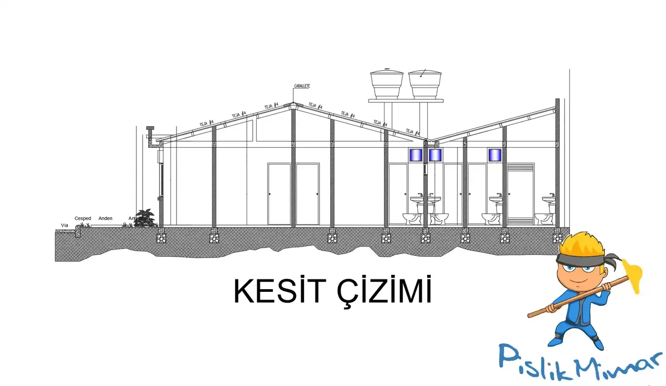 Çelik - Anaokulu Uygulama Projesi (DWG İndir)