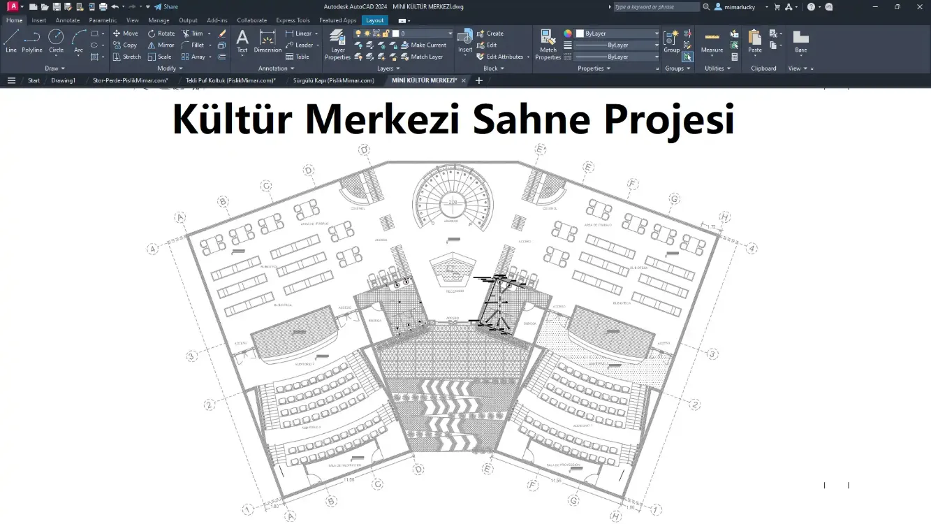 Kültür Merkezi Sahne Projesi (DWG)