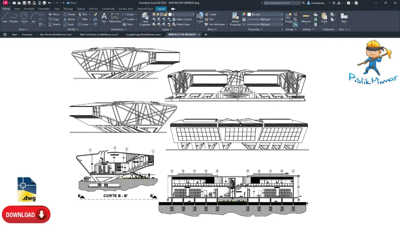 Kültür Merkezi Sahne Projesi (DWG)