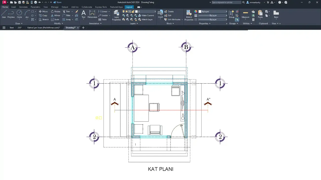 Güvenlik Kulübesi Projesi – DWG Çizim Seti