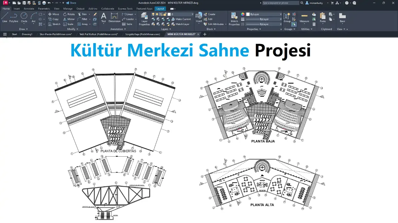 Kültür Merkezi Sahne Projesi (DWG)