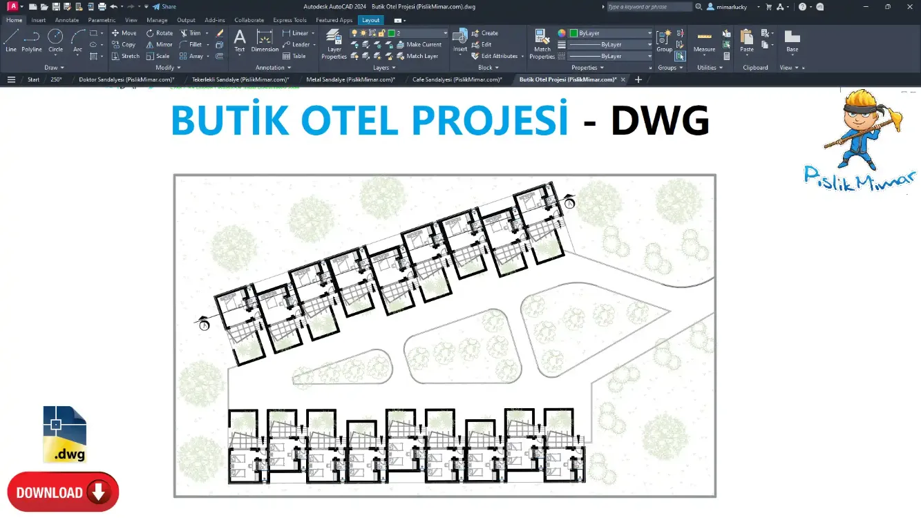 Butik Otel Projesi (DWG İNDİR)