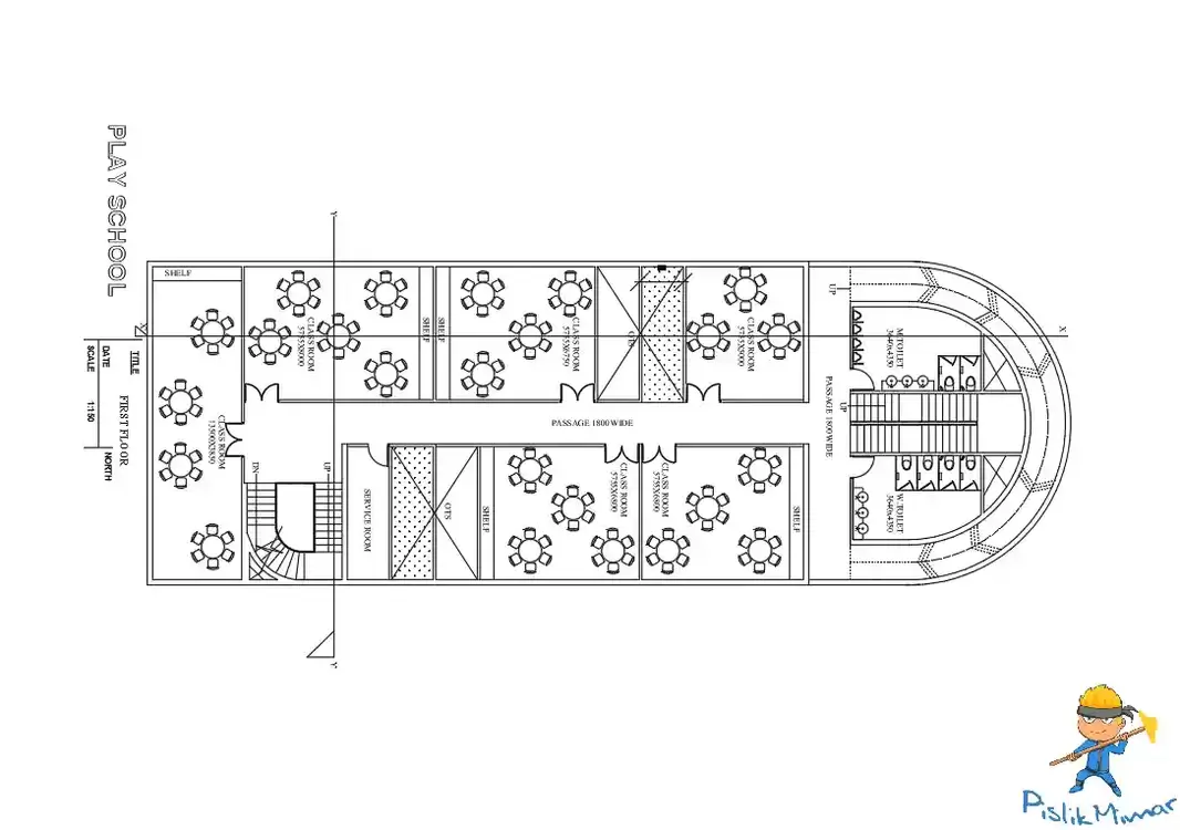 3 Katlı - Anaokulu Projesi (AutoCAD DWG İndir)
