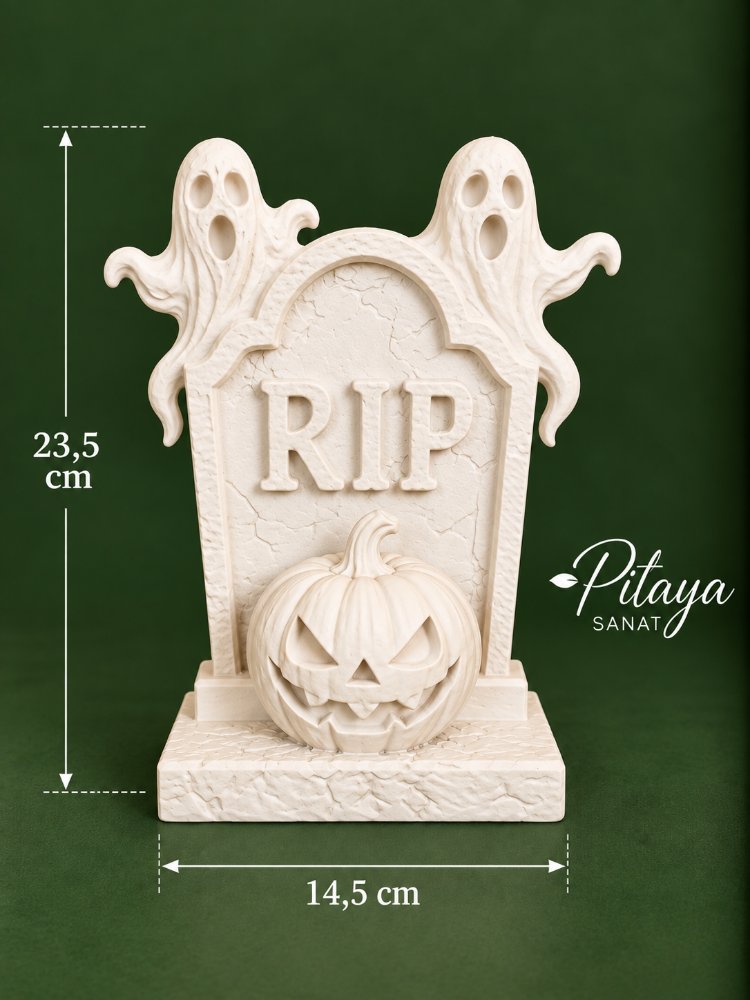 Hayaletli, Balkabakli Rip Mezar Taşı Ham Polyester
