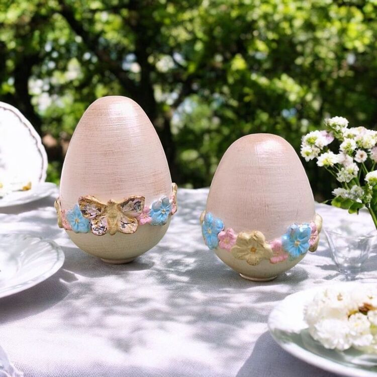 Çiçekli Seramik Yumurta 7 cm