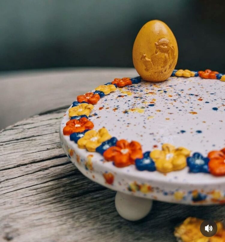 Sarı Yumurtali Seramik Sunumluk 16 cm