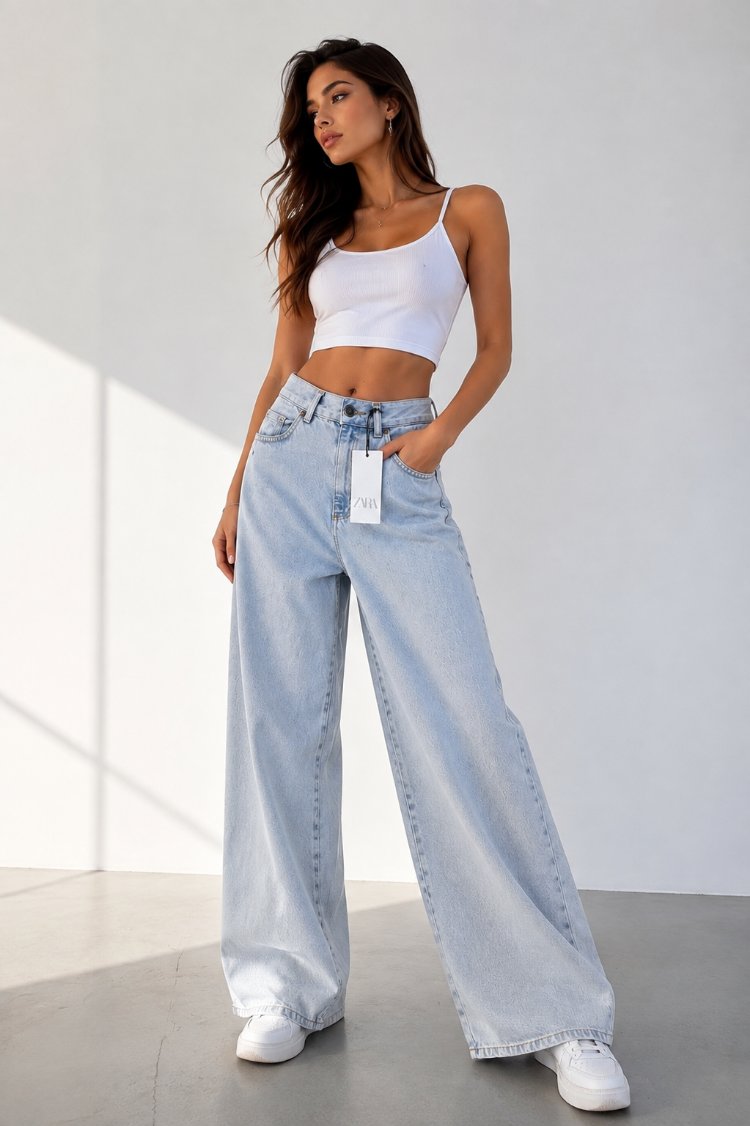 BAYAN WIDE LEG KOT PANTOLON