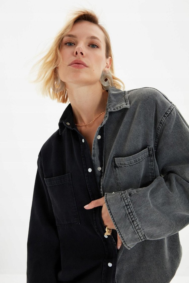 ÇİFT RENK OVERSIZE GÖMLEK