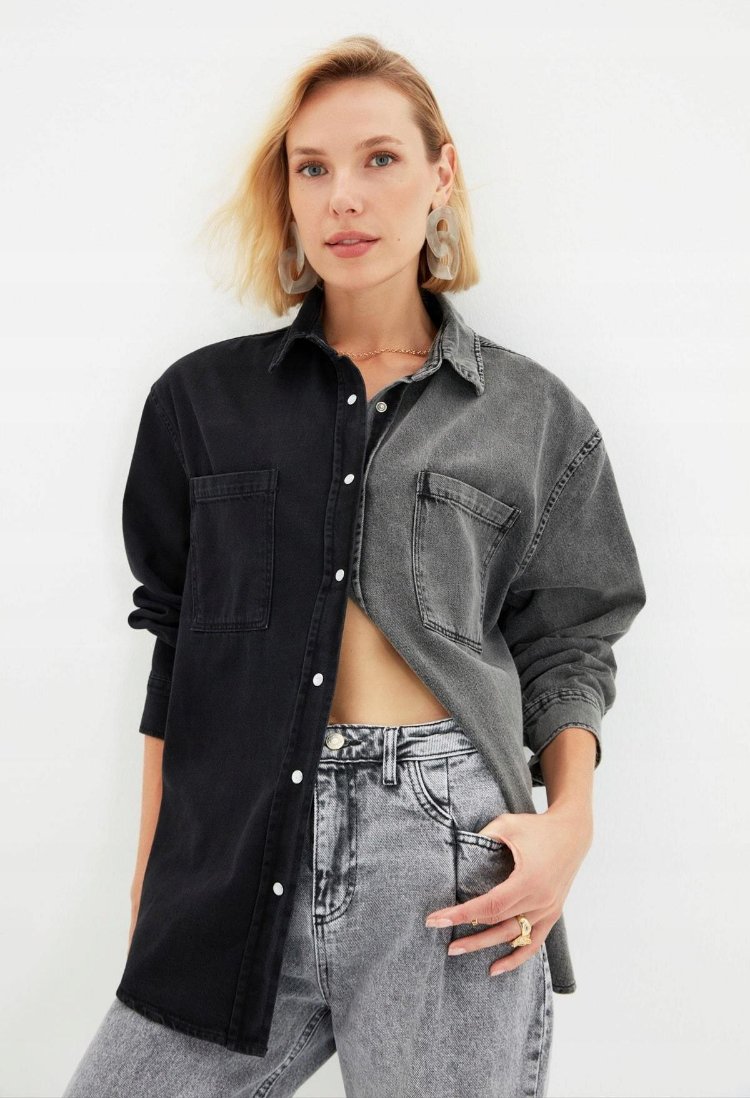 ÇİFT RENK OVERSIZE GÖMLEK