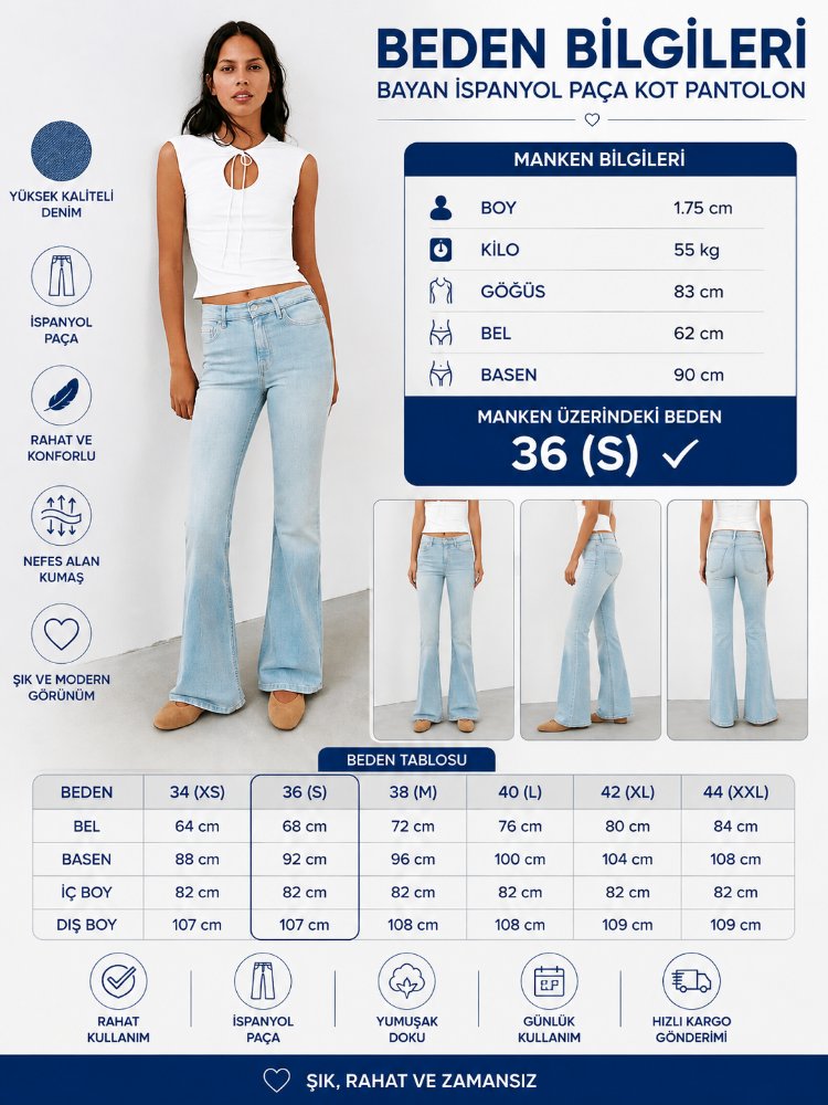 FLARE SUPER LIKRALI BAYAN JEAN869