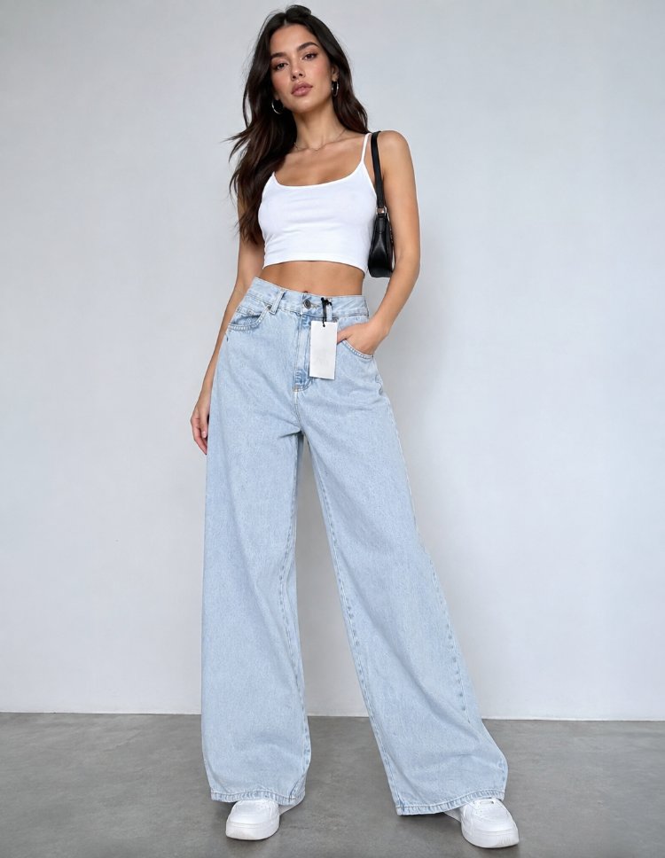 BAYAN WIDE LEG KOT PANTOLON