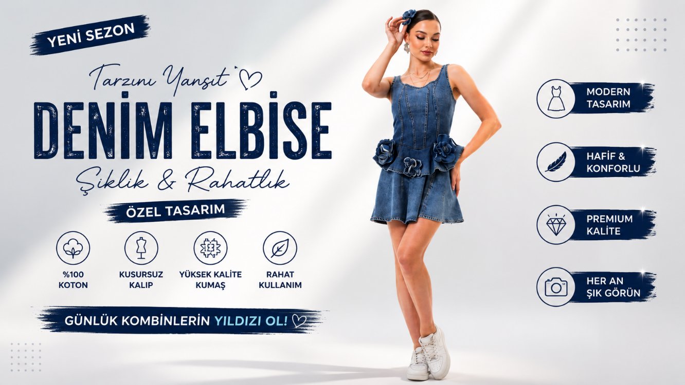 SHİNNY SİSTERS SHARON DENİM ELBİSE