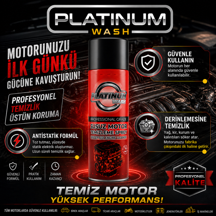 PLATİNUM WASH SUSUZ MOTOR TEMİZLEME 500ML