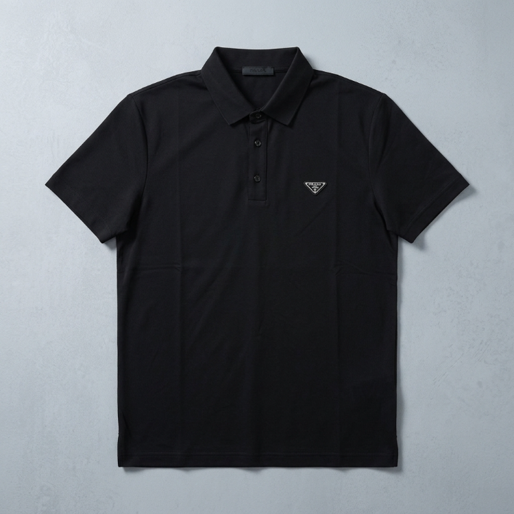 PRD Metal Logolu İthal Tensel Polo Tişört – Siyah