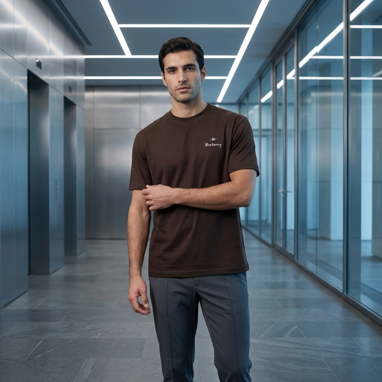 BR Metal Logolu Premium Oysho Kumaş T-Shirt