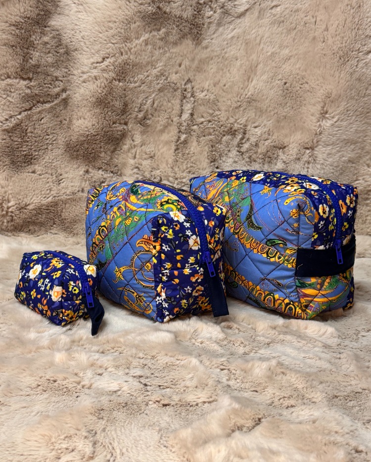 Pomélie Classic Küçük Boy – Kapitone Boho Mavi