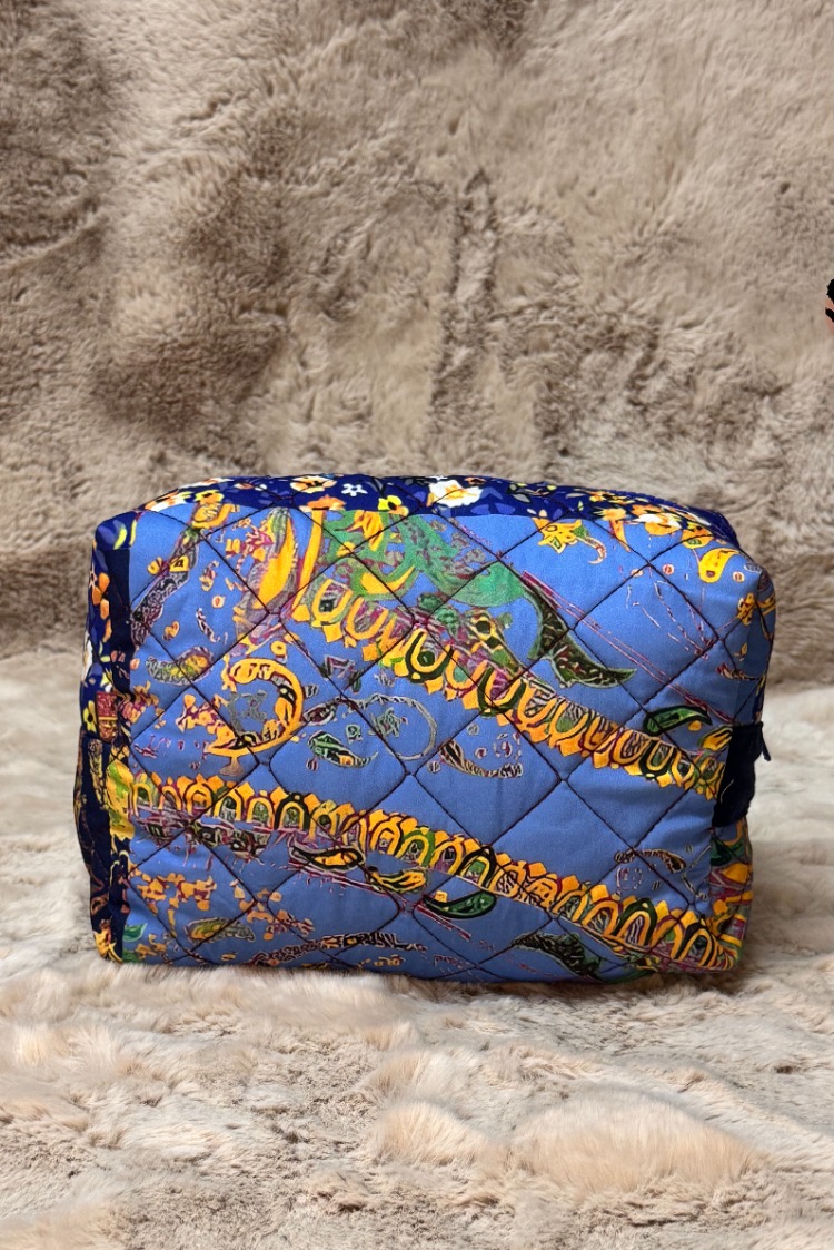Pomélie Classic Büyük Boy – Kapitone Boho Mavi