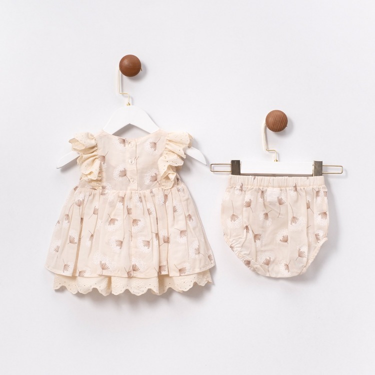 KIZ BEBEK ÇİÇEK DESENLİ KİLOTLU 2Lİ PAMUKLU TAKIM