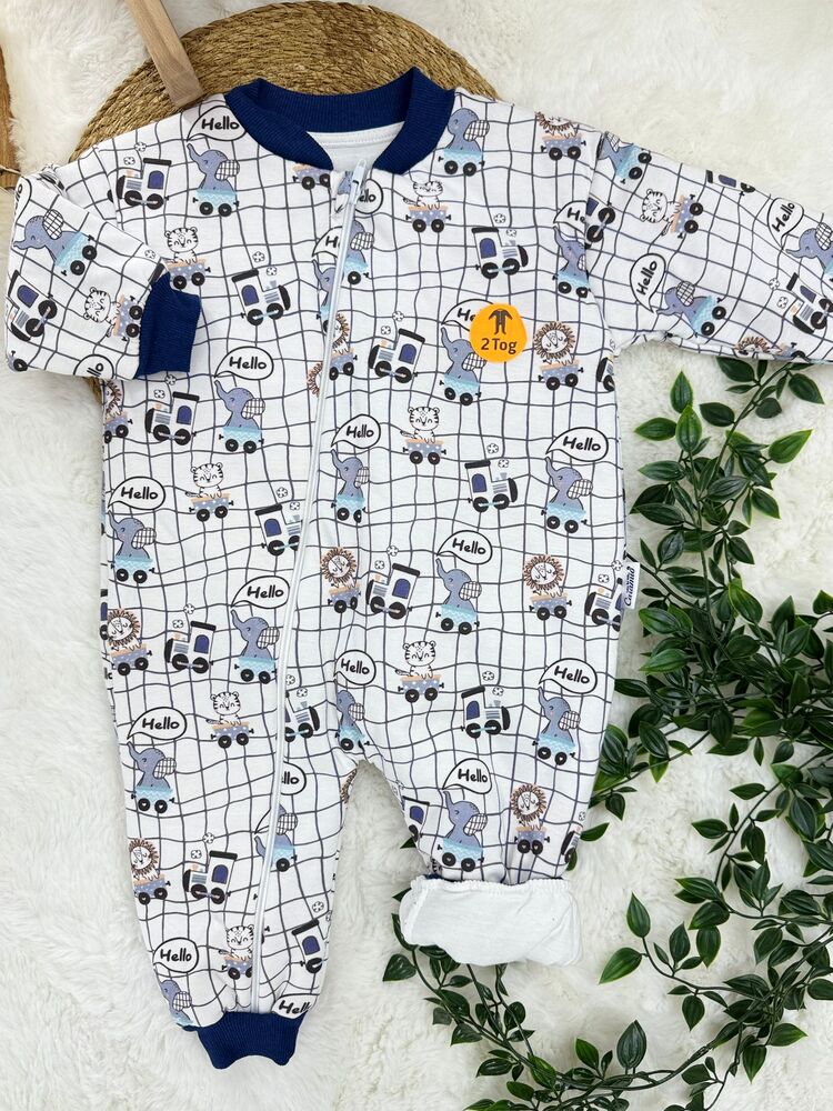 ERKEK BEBEK 2 TOG ARABA DESENLİ UYKU TULUMU %100 PAMUK KUMAŞ