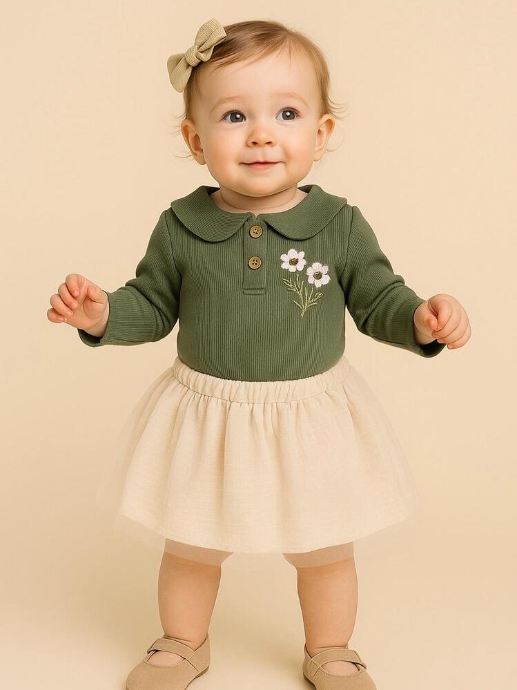 KIZ BEBEK TÜTÜLÜ ETEKLİ 2'Lİ TAKIM 