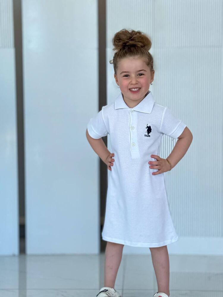 KIZ ÇOCUK POLO YAKA ELBİSE 