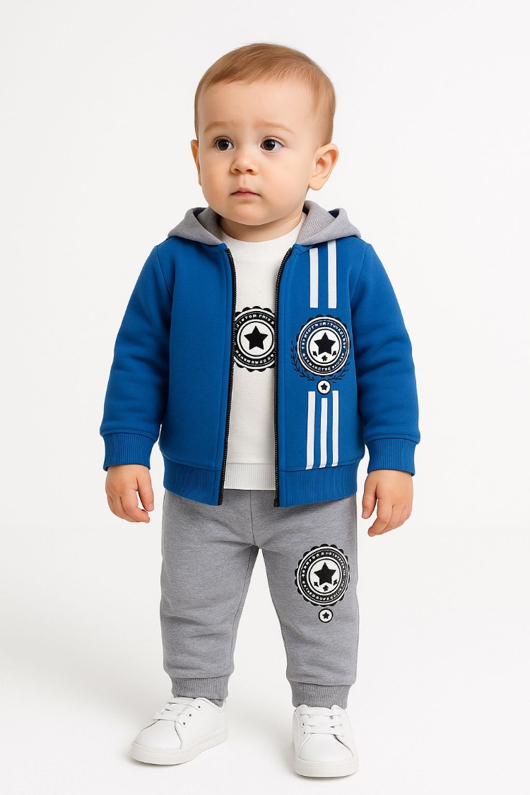 ERKEK BEBEK CEKETLİ 3'LÜ TAKIM ALT - ÜST TAKIM
