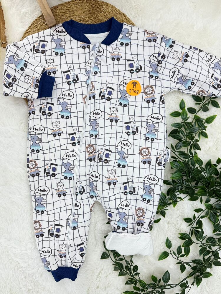 ERKEK BEBEK 2 TOG ARABA DESENLİ UYKU TULUMU %100 PAMUK KUMAŞ