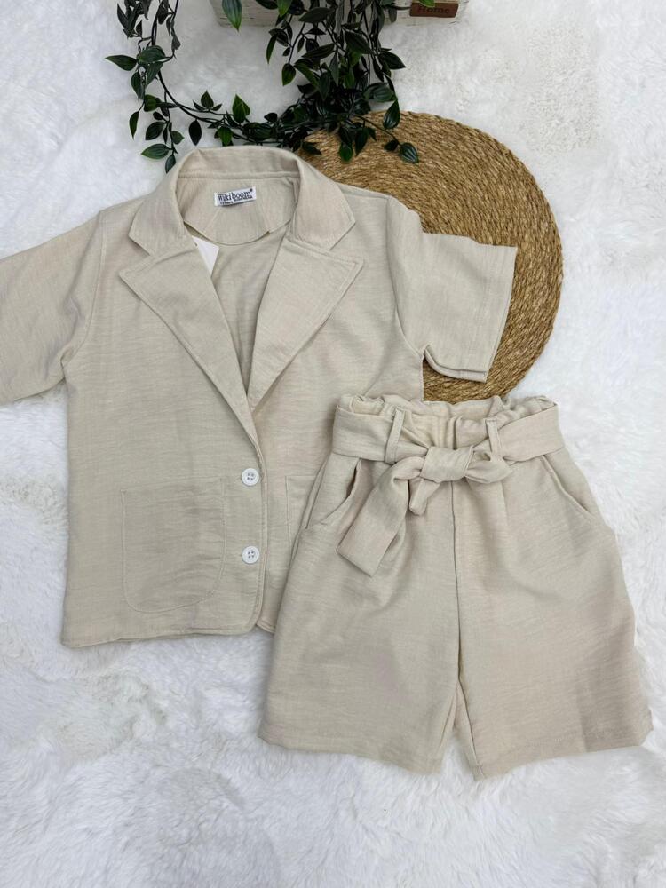 KIZ ÇOCUK BLAZER ÇEKET ŞORTLU TAKIM