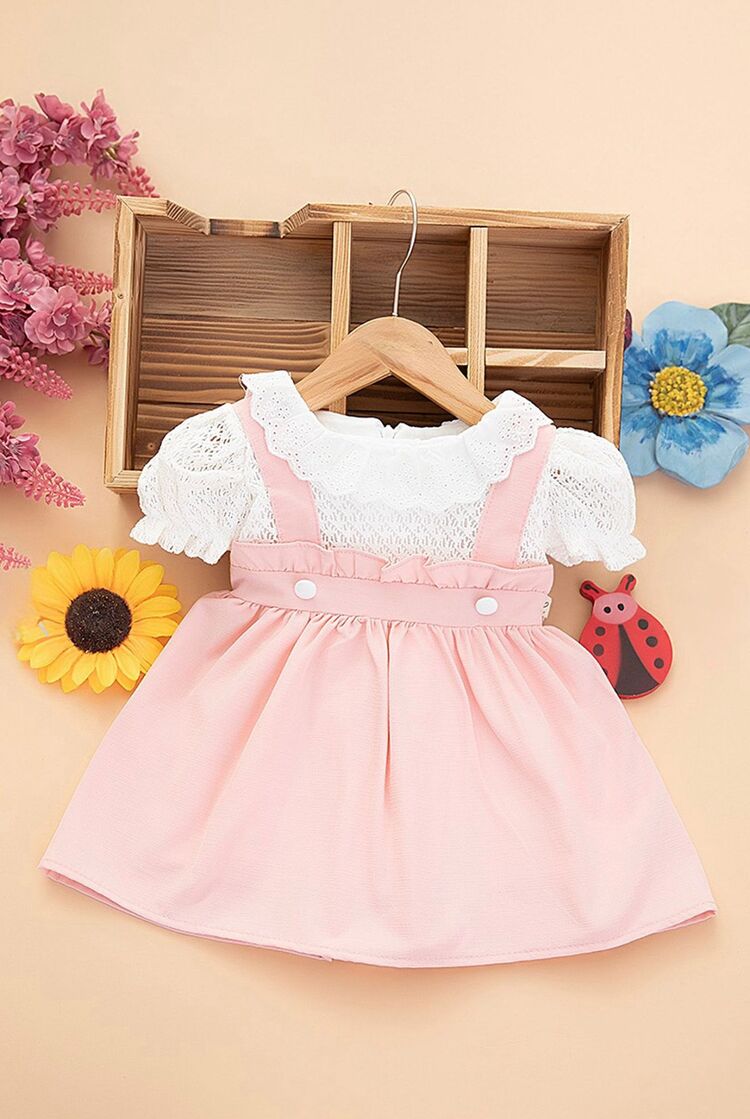 KIZ BEBEK DANTEL DETAYLI PAMUKLU ELBİSE