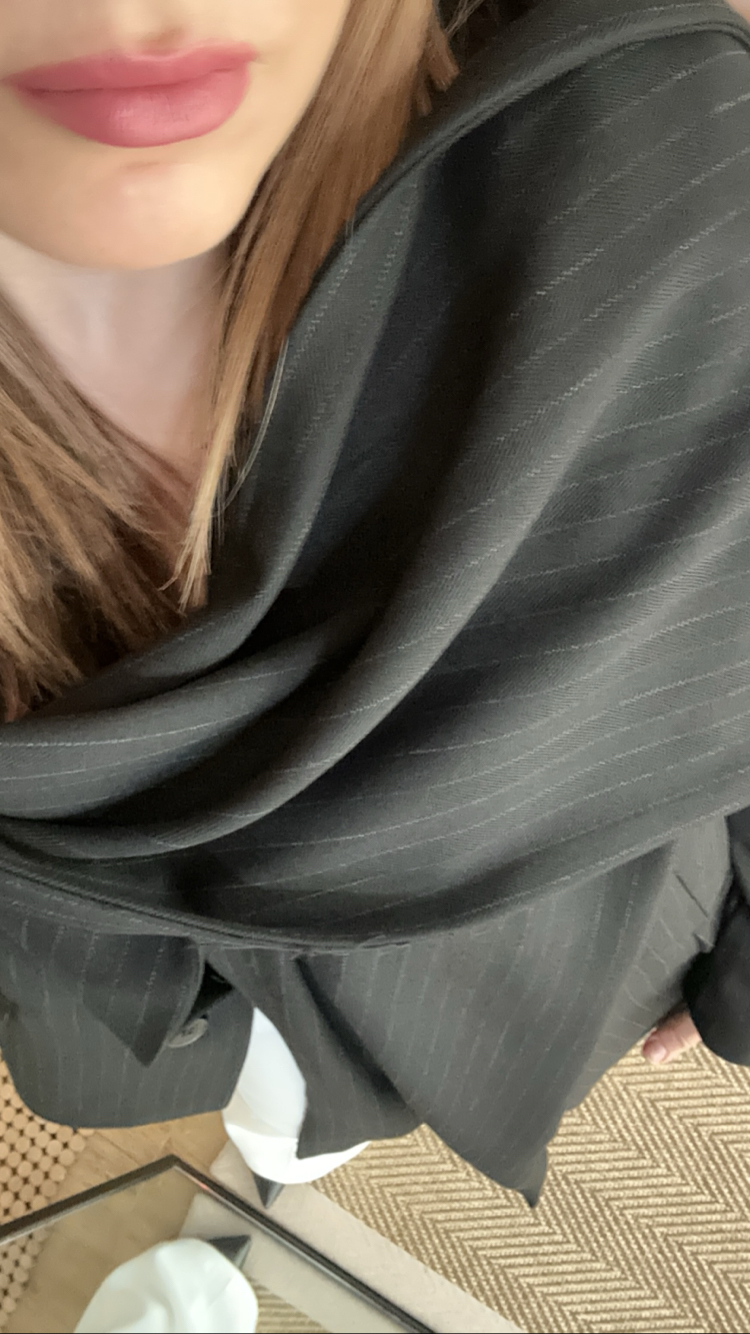 Blazer şal detaylı