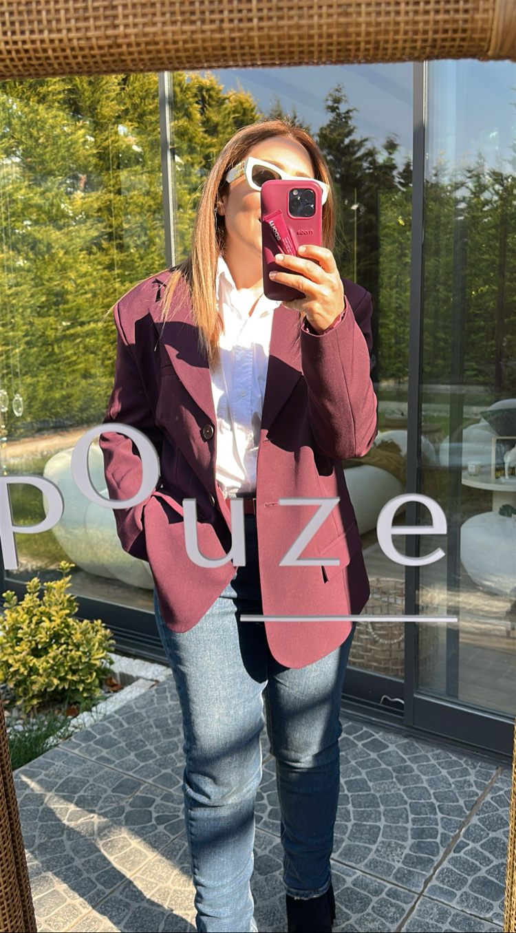Mürdüm blazer ceket