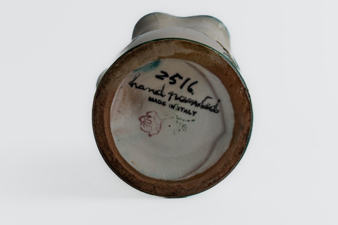 Dekoratif El Boyama Seramik Vazo – İtalya (1960–1970)