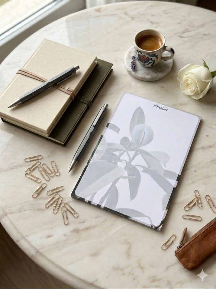 Yaprak Desenli Notepad