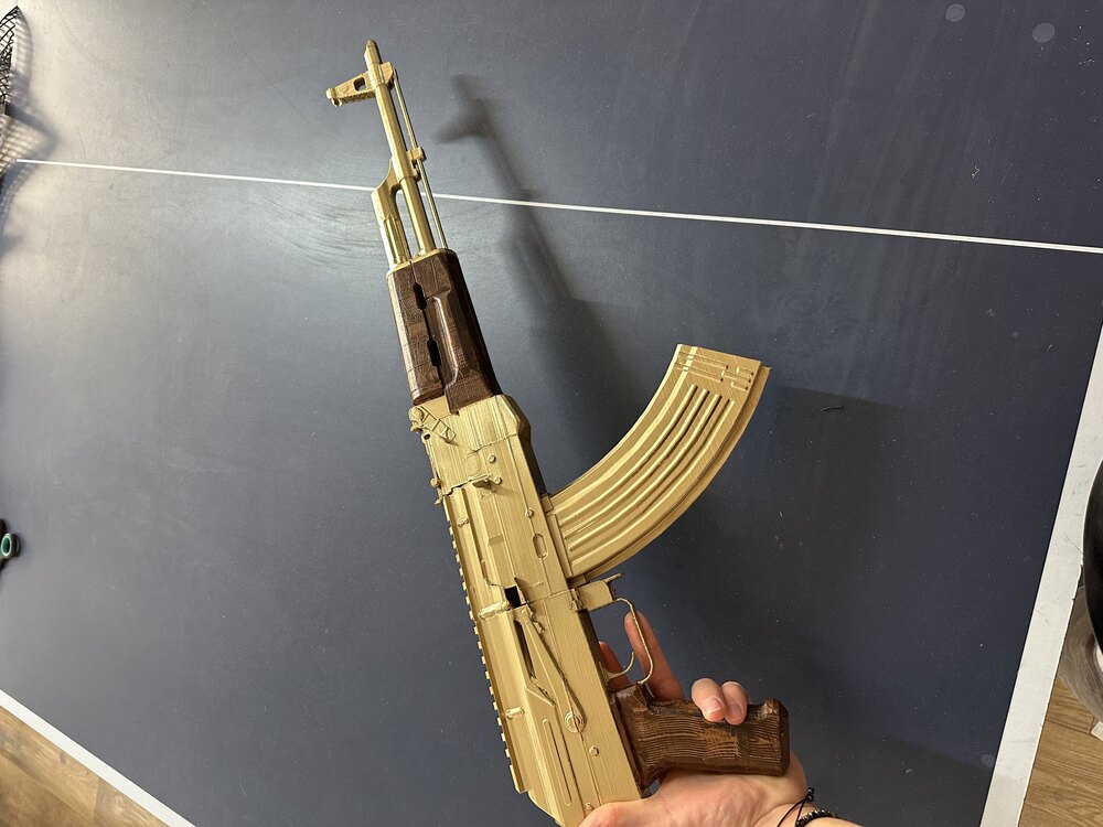 3D Dipçiksiz Gold Ak-47 hareketsiz
