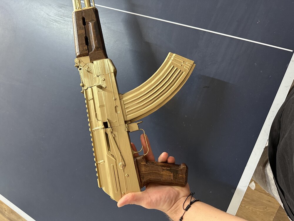 3D Dipçiksiz Gold Ak-47 hareketsiz